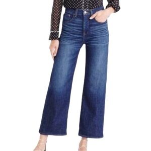 Maje 38 US6 wide leg high waist jeans cropped ankle blue 0148